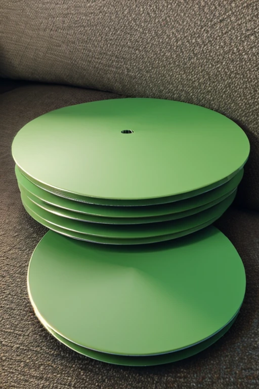 Green color, understated, on beautiful discs