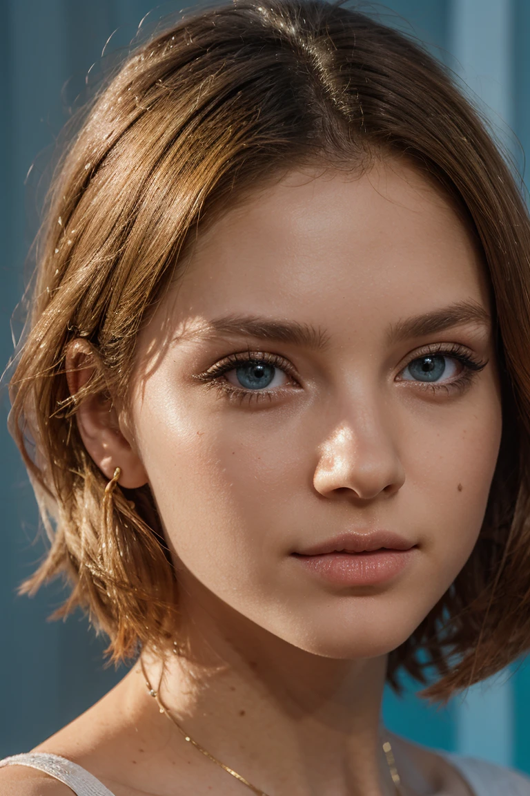 Create an 8 year old blonde using may, may, blue colored eyes, best possible quality, detailded, 4K