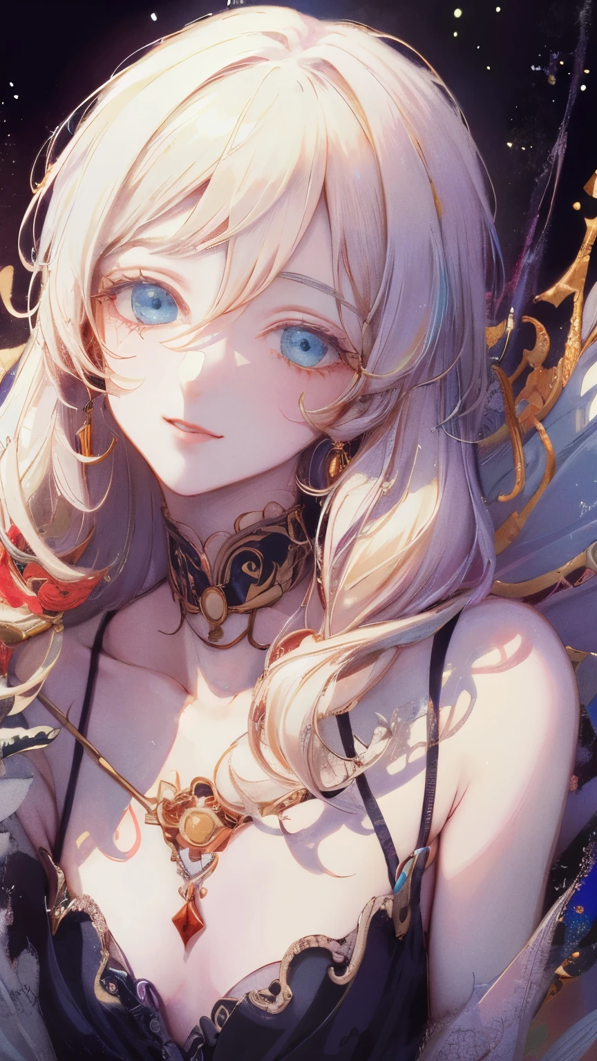 masterpiece: 1.7, top-quality、(Highly detailed CG、Ultra-detail、Best Shadow:1.5)、Painterly、sketch、Paper texture、超A high resolution、solo、Beautuful Women、cinderella、white hair、The upper part of the body、lite smile、extra detailed face、flat-colors、Highly detailed eyes、extra detailed face、realisitic、limited pallete、Low contrast、The best lighting、blanche:1.5、(zentangle、a Mandala、Tangle、Entangle:0.9)