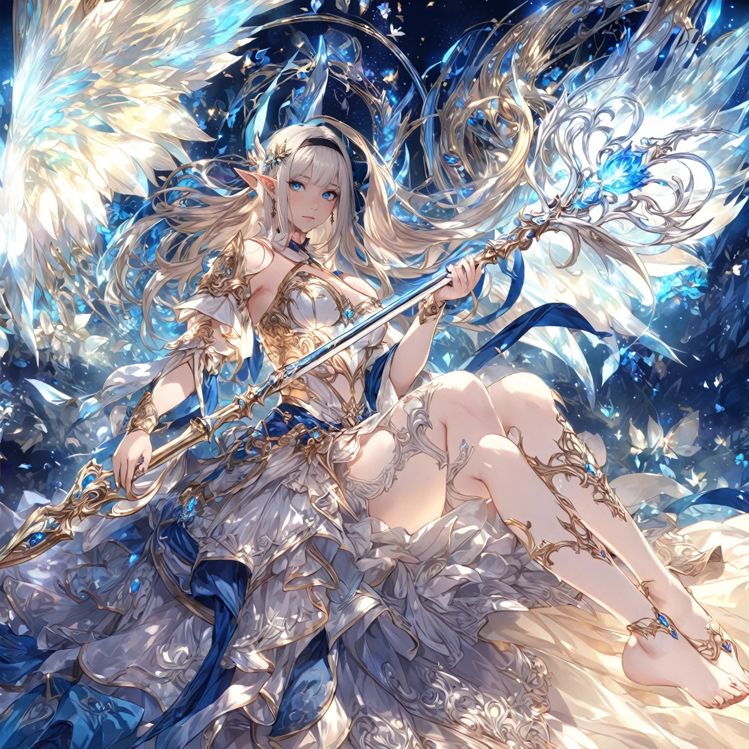 masterpiece, best quality, good quality, Fantasy aesthetics, Highly detailed, shadowverse style female, elf