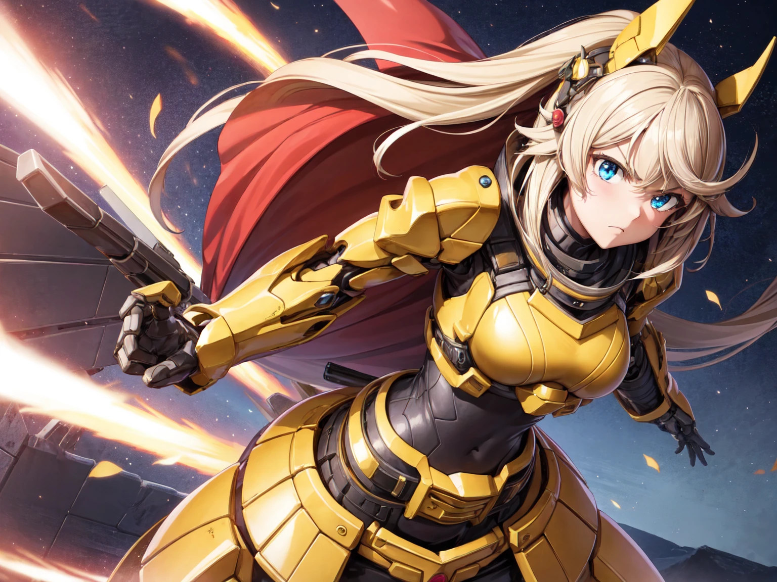1girl, Tokai Teio, big breast, mecha musume, mechanical wing, serious face,
