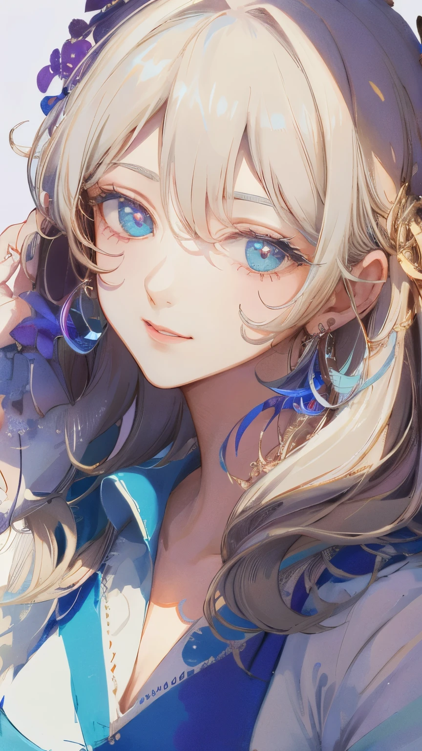 ​masterpiece: 1.7, top-quality、(Highly detailed CG、Ultra-detail、Best Shadow:1.5)、Painterly、sketch、Paper texture、超A high resolution、solo、Beautuful Women、cinderella、white  hair、The upper part of the body、lite smile、extra detailed face、flat-colors、Highly detailed eyes、extra detailed face、realisitic、limited pallete、Low contrast、The best lighting、blanche:1.5、(zentangle、a Mandala、Tangle、Entangle:0.9)