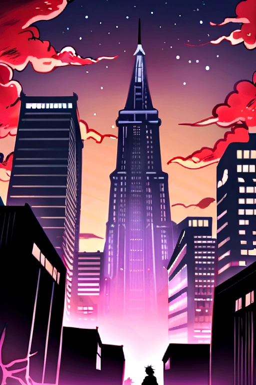 Jujutsu kaisen and back ground some buildings