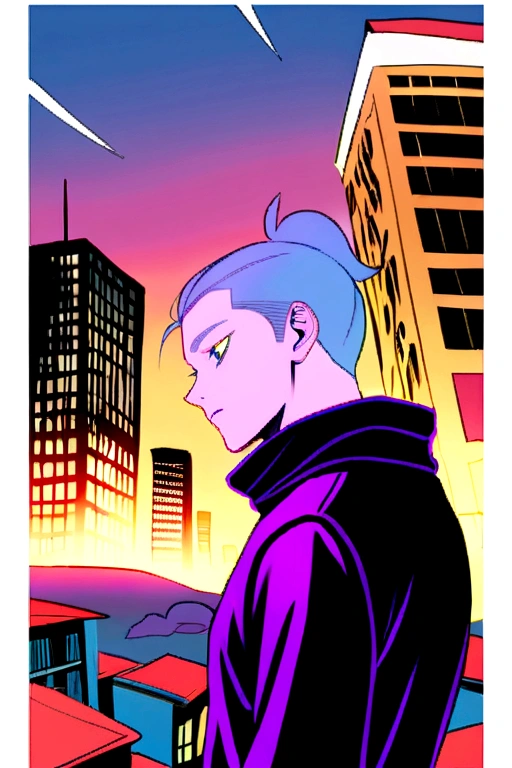 Jujutsu kaisen and back ground some buildings 