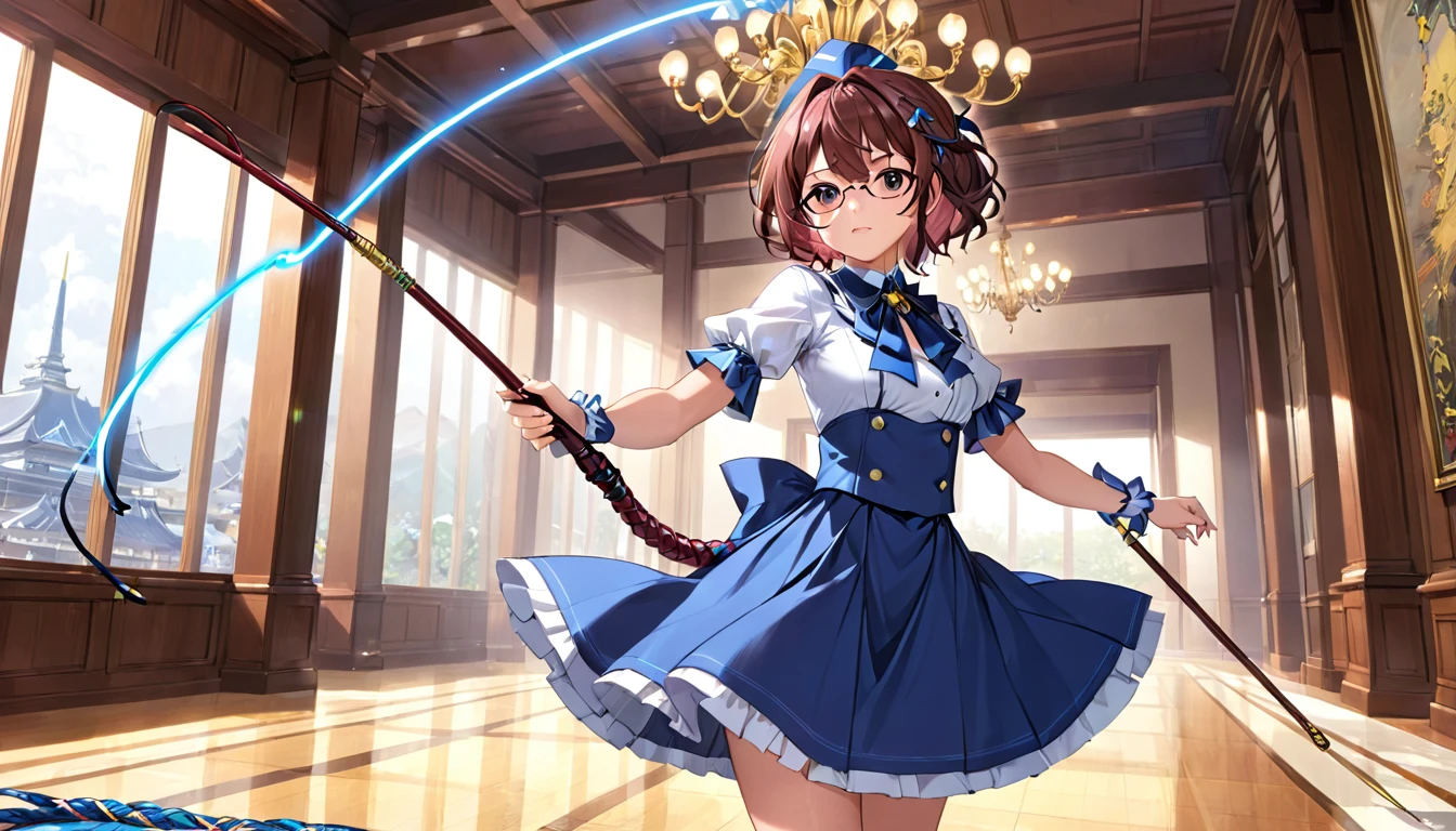 masterpiece, Highest quality,Mei Karuma, Ascot, whip, Holding whip, jewelry, Holding,(KBXLL-san:0.5)