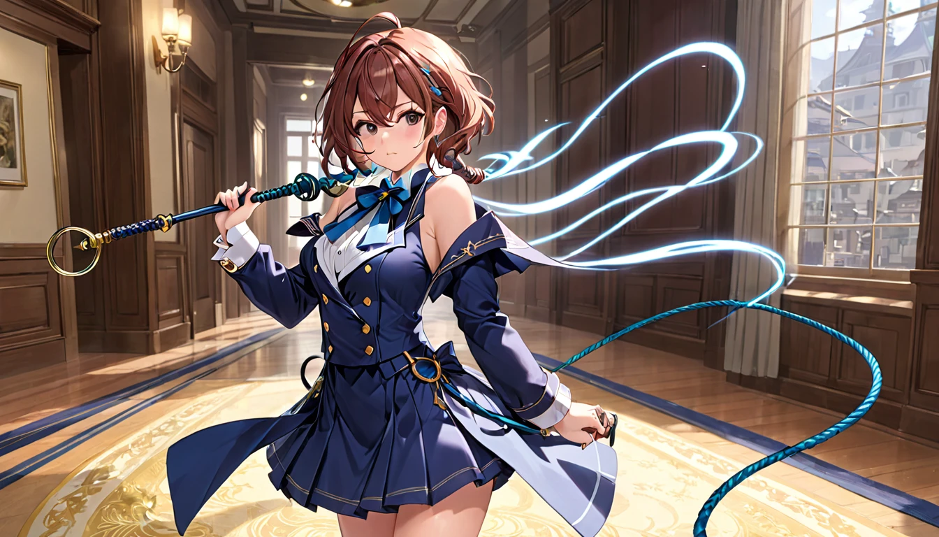 masterpiece, Highest quality,Mei Karuma, Ascot, whip, Holding whip, jewelry, Holding,(KBXLL-san:0.5)