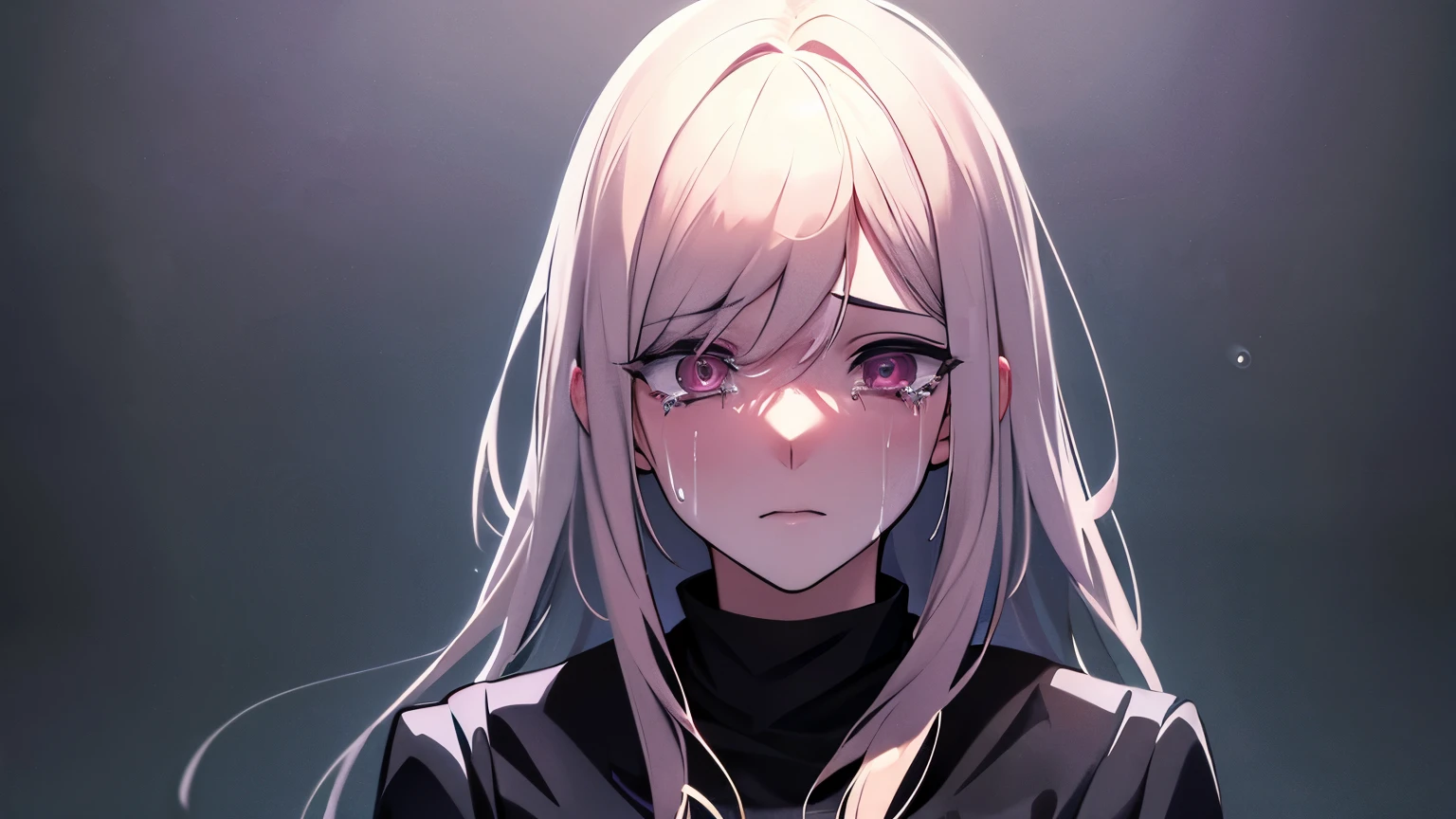 Woman Crying The atmosphere is dark and eerie There is no light in my eyes
