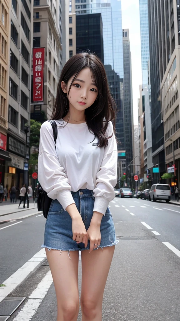 ((A beautiful girl alone in a big city)), Like a discarded empty can, Until we know everything about each other, If it's love, then let's just sleep forever, Until the end of the world, I'll never leave, (-yeld ruay girl, Baby Facel Face), Beautiful breasts, (At a loss), (Yurakugai at night), (Detailed eyes and face:1.3, Professional photography techniques), (Highest quality, 8K, masterpiece:1.2, RAW Photos), (Gaze at the viewer, A look of hope:1.3)