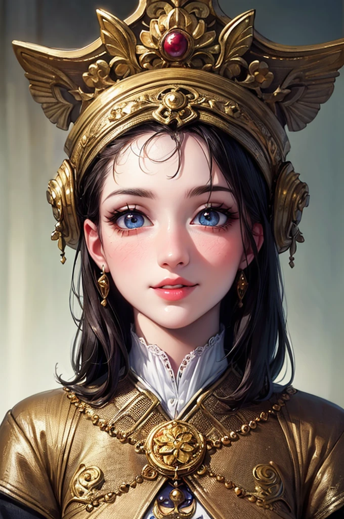 masterpiece, Highest quality, masterpiece, God-like quality, Godly art, Highly detailed face, Very realistic, cute, Young girl, smile, Big eyes, Long eyelashes, Multicolored Hair, Variegated eyes, Shiny skin, Fuller lips, Big Lips, Shiny skin, Blushing, Nice views