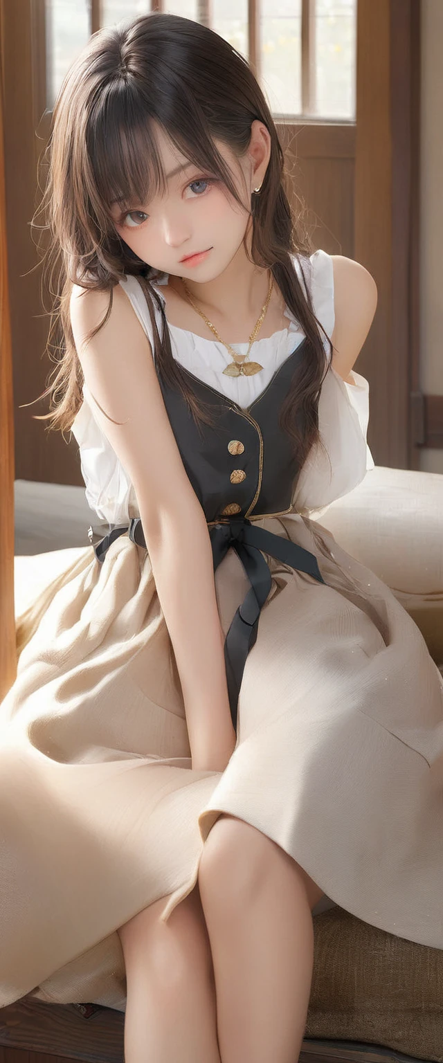 (masterpiece, Highest quality:1.2), One girl, alone,bony body、15 years old