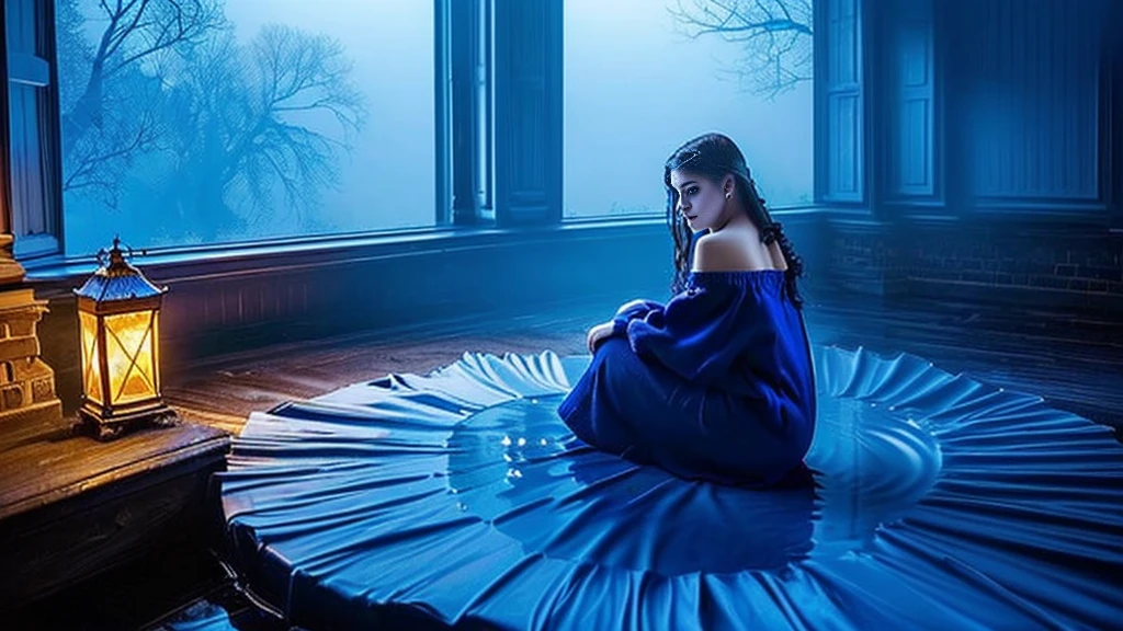 (masterpiece, best quality:1.2), 1 Girl, Solitary, ((Off-shoulder clothes)), Deep in Wonderland,Moonlight falls like water,Foggy Room,The heroine's figure is vaguely visible,Like a fairy in a painting,Slender sexy legs,Very beautiful legs,Leaking sexy legs,Large Breasts,美丽而又带着一丝mystery的色彩。Her face is beautiful and delicate,Like a finely carved jade,Showing extraordinary beauty。The eyebrows are so pretty,The waves in my eyes are like twinkling stars,Show the light of perseverance and wisdom。The bridge of the nose is straight,Cherry lip color,The slightly upturned corners of the mouth reveal confidence and calmness。Her face is chiseled,Skin like jade,Reveal healthy glow,Just like fairies, She never eats worldly fireworks。Her makeup is light and delicate,No excessive embellishment,But it is enough to show her temperament and charm。Light foundation highlights the translucence of the skin,A light eyebrow pencil outlines her perfect eyebrow shape,Eye makeup is eye shadow and eyeliner,Make her eyes brighter、Energetic。嘴唇涂上grace的口红,Add a touch of charm and sophistication。她的衣服grace别致,Clothes fluttering,As if the wind will blow it up at any time,Drifting away。既不失grace,She also showed her extraordinary ball skills。Swaying with her movements。Her hair was tied back casually.,Secure with a jade hairpin,A few strands of hair fluttering gently in the wind,Add a touch of softness。Her figure looms in the fairyland,宛如一道Large Breasts美丽的风景线,Attracted everyone's concern。She seems like a fairy in wonderland,Large Breasts美丽、grace、mystery、Full of power。
