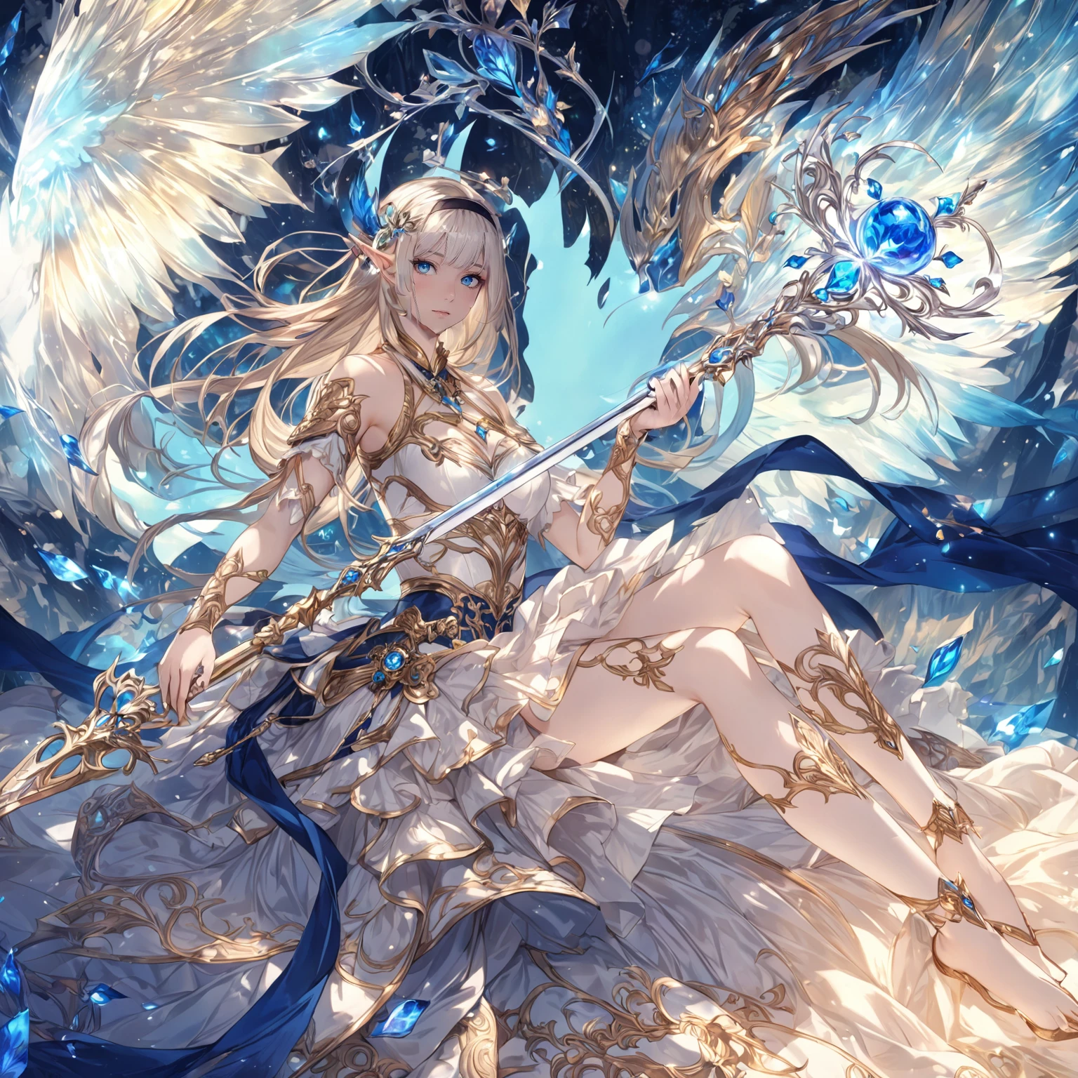 masterpiece, best quality, good quality, Fantasy aesthetics, Highly detailed, shadowverse style female, elf