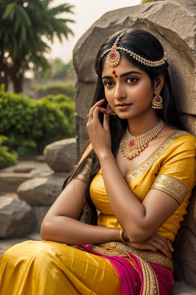 An Extremely gorgeous and beautiful Bengali village woman, 45 yo, pale white skin, sensual appealing body, perfect thick and chubby Beauty, wearing saree bare-chested, wearing a Bengali-style saree without a blouse,, ethnic vintage bengali village woman, bengali style saree, The sari was worn without a blouse and petticoat before the British Raj, baring one's chest or being blouseless,  Bengalis a.k.a. Bongs are known for their unique Bengali fashion sense (the way they don that sari makes you go wow), Pre British Raj, Pre colonial era, Bengali Woman draping sari without blouse is a normal thing in pre British Era, bong woman,