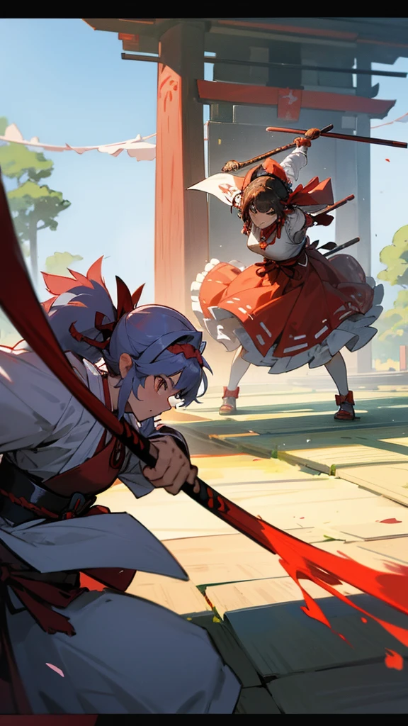 Shrine Maiden vs. Defeated Samurai（armor）
Japanese Shrine Battle Broom