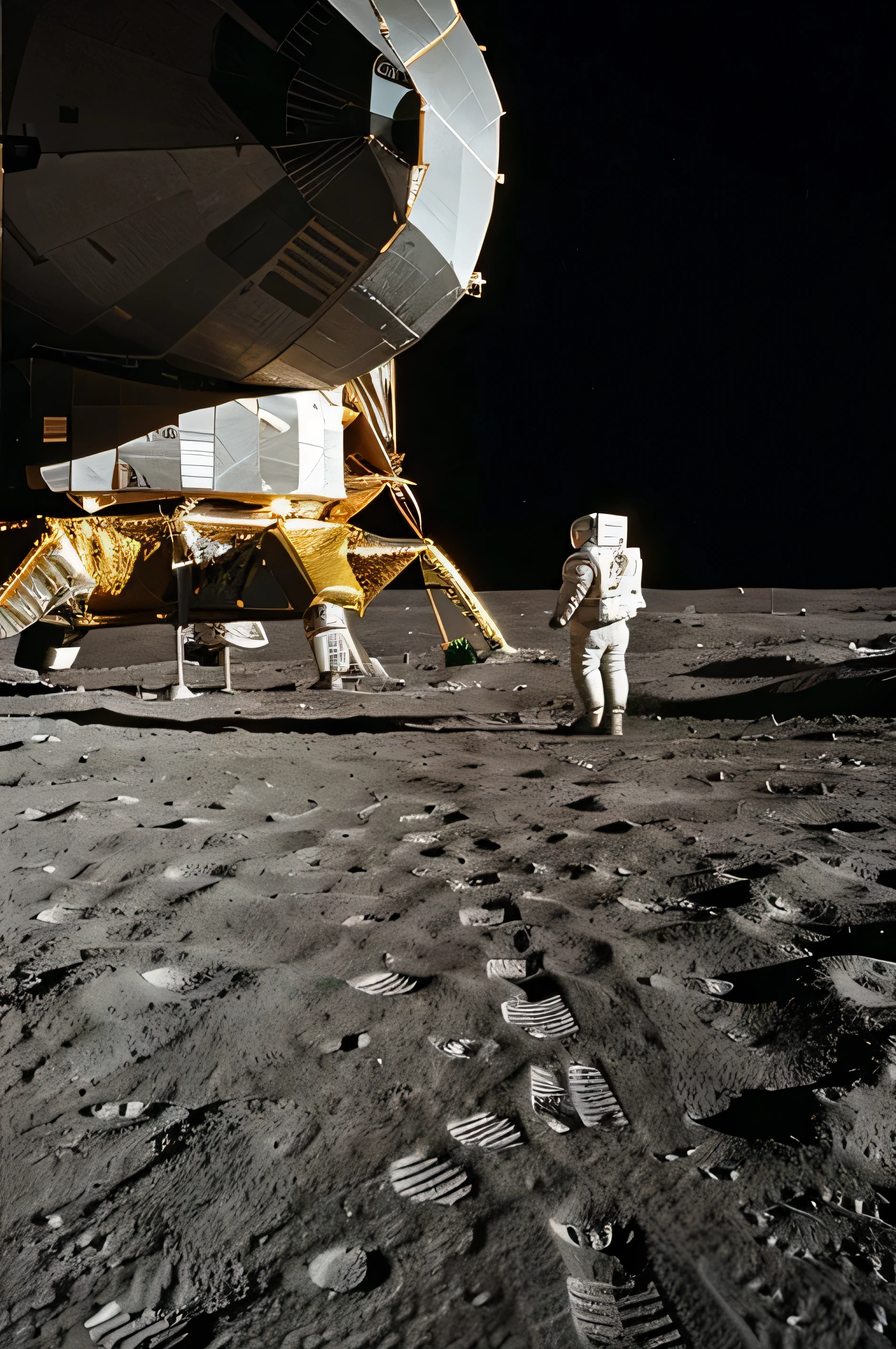 A person on the moon is looking towards the earth