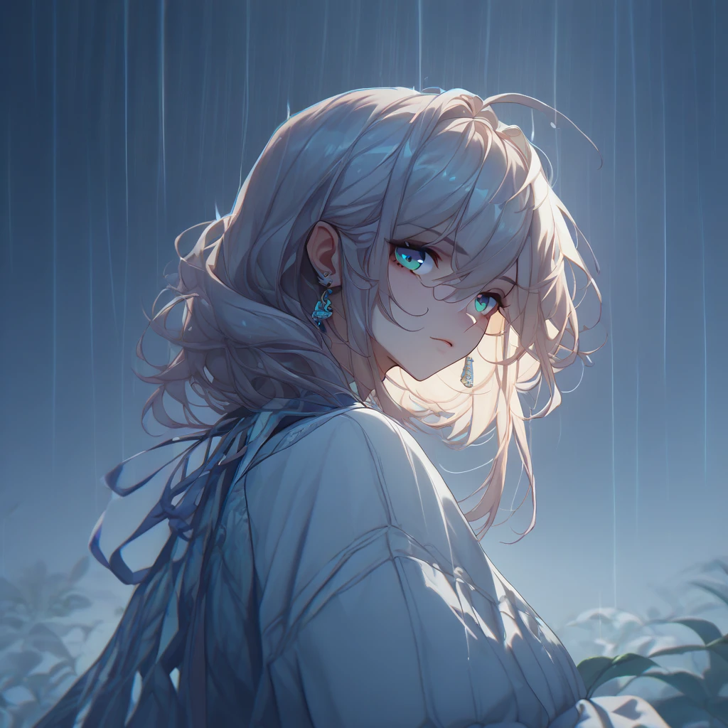 score_9, score_8_up, score_7_up, score_6_up, score_5_up, score_4_up、1girl、cry、Tears、heavy rain、evening、deep faint light 、 detailed CG、high resolution