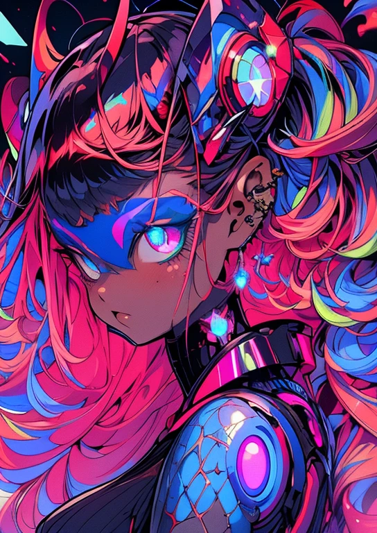 In a bustling cyberpunk world, a mystifying figure emerges - a numinous nebula navigator - who possesses the ability to navigate through the celestial realm. This captivating vision of a cartoon character is presented as a digitally painted artwork, showcasing vibrant colors and intricate details. The navigator's sleek cybernetic suit glimmers with a neon sheen, adorned with pulsating fiber optic cables and embedded holographic interfaces. His piercing eyes, infused with holographic technology, shimmer with an otherworldly iridescence. The ethereal nebula surrounding him, intricately textured and swirling with cosmic hues, creates a sense of awe and wonder. This masterfully crafted image transports viewers to a mesmerizing futuristic world, where science and spirituality blend harmoniously. Spider Man. Red, blue and gold colours