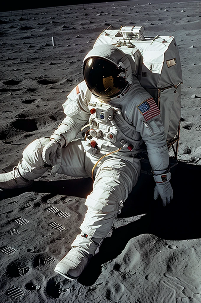 Astronaut sitting on the moon