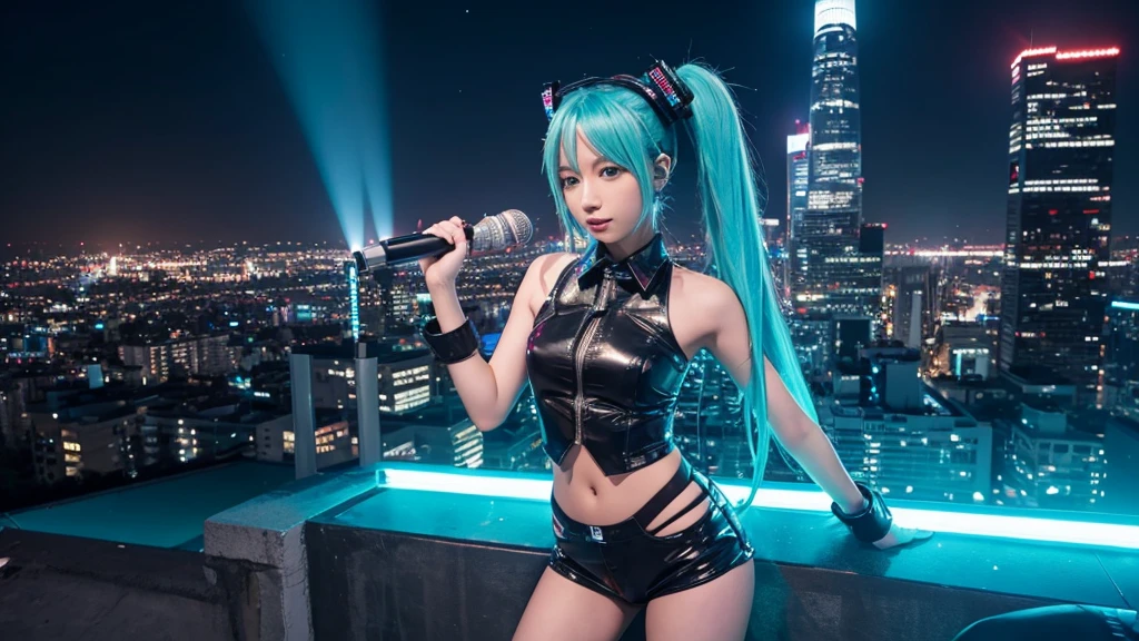 (photo realistic1.2),ultra detailed,(8K),(1girl),(cyberpunk:1.5),(ruins),(bed),Matte clothing,(cyberpunk costume:1.5),Futuristic Weapons,Future Items,Goggles of the Future,topless, (small nipples), (big breasts: 1.2),nude gravure, beautiful Japanese, clothes in disarray,earrings,(from above:1.5),(looking at viewer),(kneeling pose),smirk,(upper body),(spread legs:1.2),(aqua hair),(straight hair),26years old,