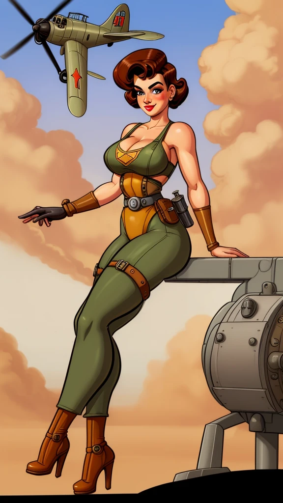 retrofuturism, pinup. dieselpunk, rubenesque