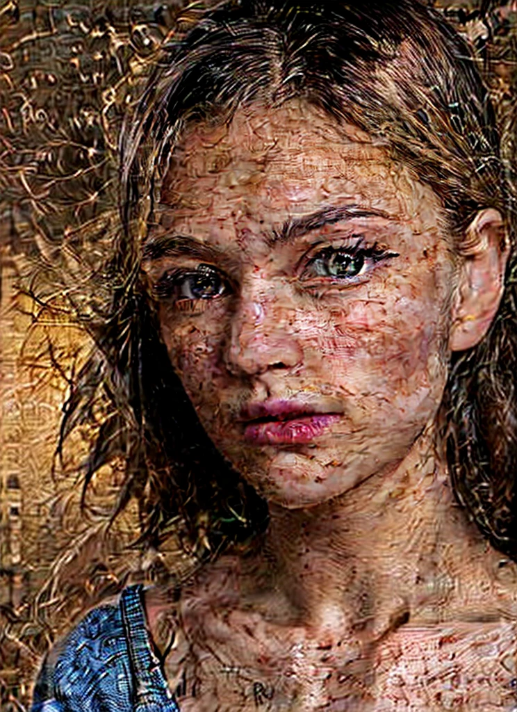 portrait of skswoman, interested , wearing overalls , with dark blonde Half-up, half-down hairstyle , background desert epic (photo, studio lighting, hard light, sony a7, 50 mm, matte skin, pores, colors, hyperdetailed, hyperrealistic),