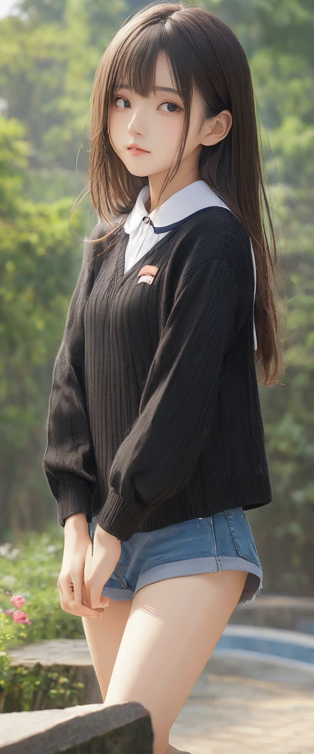 (masterpiece, Highest quality:1.2), One girl, alone,bony body、15 years old