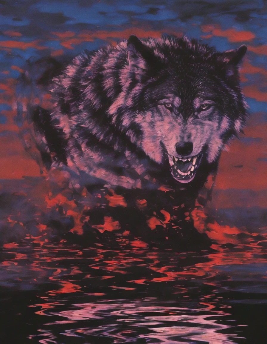 wolf in ZGLITCHZ style