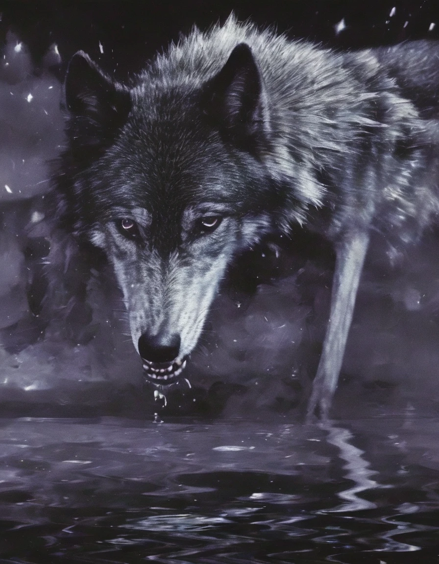 wolf in ZGLITCHZ style