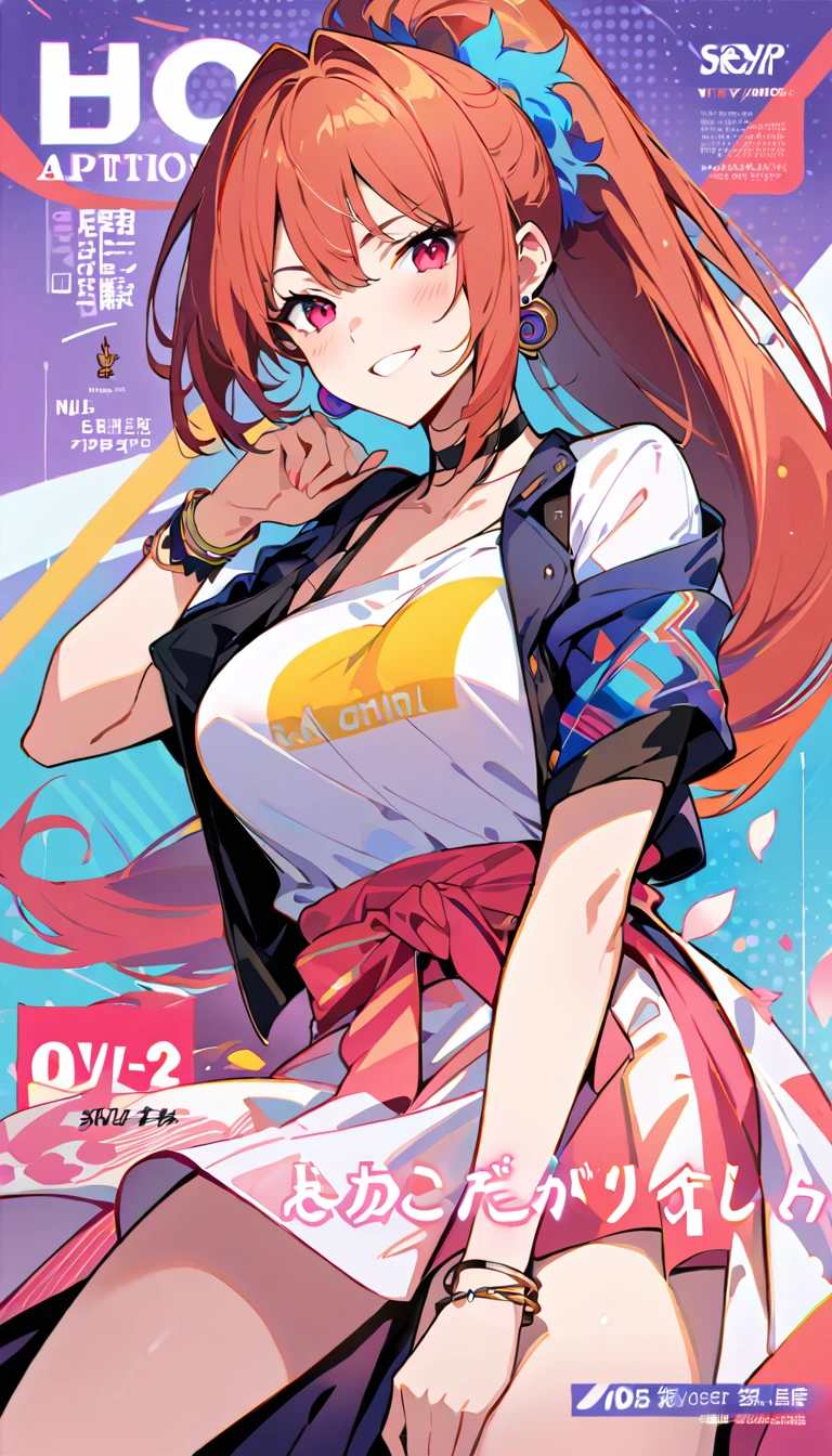 masterpiece, Highest quality, whole body, One girl, bangs, black choker, blush, bracelet, chest, choker, clothes The surrounding area waist, clavicle, Cowboy Shot, ear Earrings, Eyebrows visible through hair, Gradient Hair, Grin, fix, jewelry, Kogal, Long Hair, View Viewer, Earrings, Red eyes, ring, , smile, alone, street, null, cherry blossoms, petal,figure, (magazine:1.3), (cover-style:1.3), fashionable, woman, Vibrant, Pause, front, colorful, dynamic, background, element, have confidence, Performance, Holding, statement, accessories, Majestic, Coiled, The surrounding area, touch, scene, article, cover, bold, to attract attention, title, stylish, font, Catchy, Heading, big, impressive, Modern, trend, concentrated, fashion,((masterpiece)), Highest quality, Absurd, Super detailed, Holographic, Cowboy Shot, ダイナミックなPause, Golden Ratio, Very cute girl, Mature Girls, Very beautiful, Super beautiful asian girl with super beautiful purple eyes, Very beautiful hair, Shiny skin, High Ponytail, nice and sexy body, Slim and delicate body, Perfect body, Cute Panties, Fox Headset, Get your picture taken in a cute alien spaceship,naked,Big Breasts,Sexy

