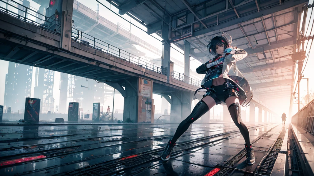 (Verse 2)
Hustle in the motherboard lanes, my verses run like coded trains,
Pixelated rain in the concrete veins,
Drop the bass, let's break these chains.
With every step, the ground shakes, a revolution in the wakes,
Synthesized voices, this anthem stakes,
In a world where the night never fades.