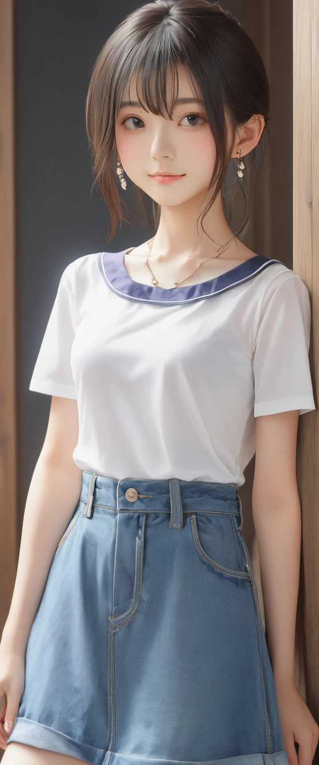 (masterpiece, Highest quality:1.2), One girl, alone,bony body、15 years old