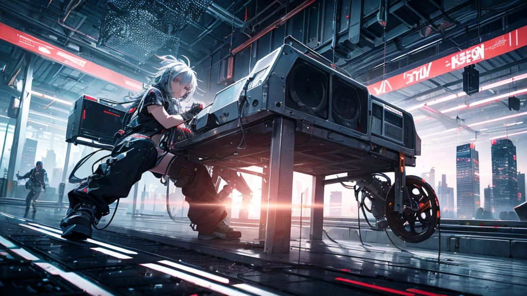(Verse 2) Hustle in the motherboard lanes, my verses run like coded trains, Pixelated rain in the concrete veins, Drop the bass, let's break these chains. With every step, the ground shakes, a revolution in the wakes, Synthesized voices, this anthem stakes, In a world where the night never fades.