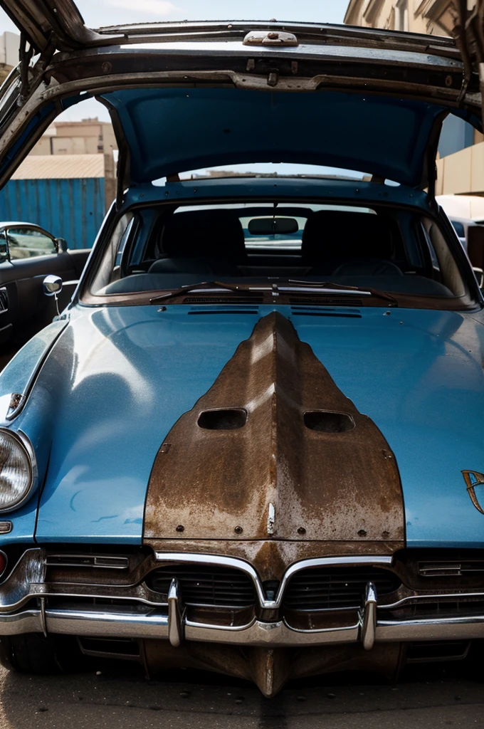 French blue eyes brown hair shave slightly dull skin car lowrider Los Angeles