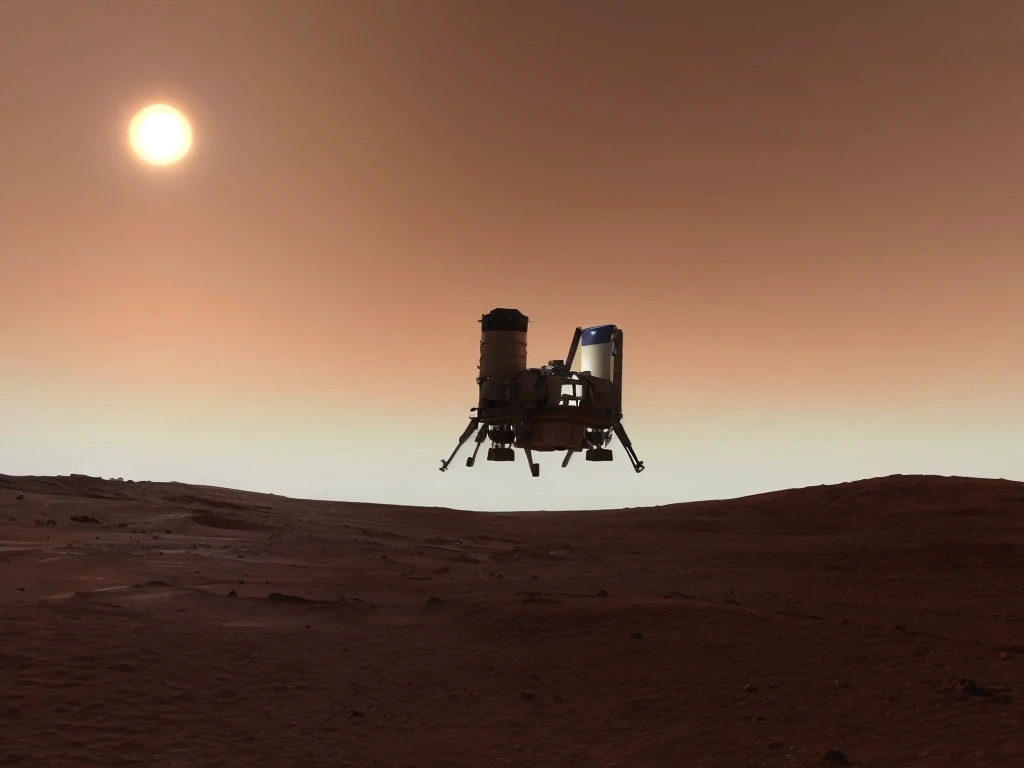a spacecraft landing on Mars