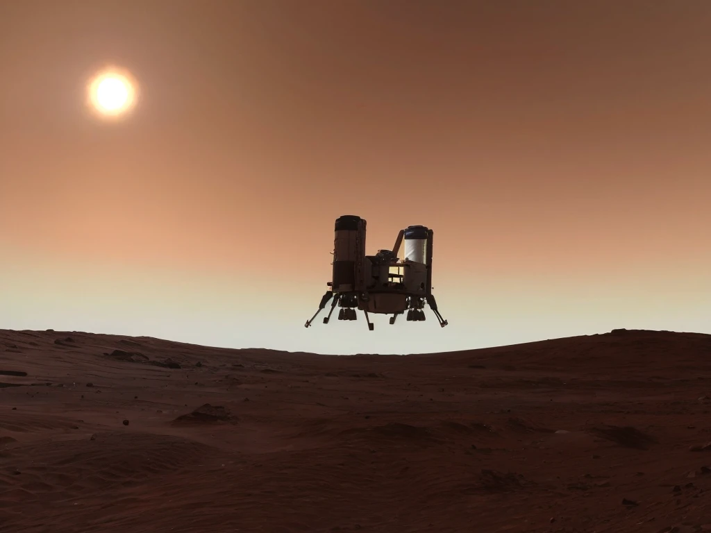 a spacecraft landing on Mars