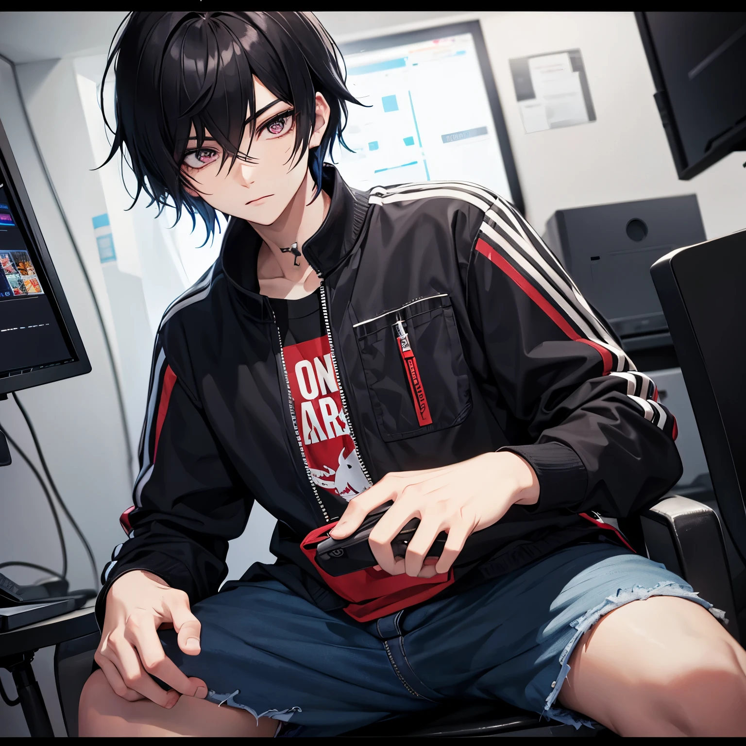 Emo boy, gamer Handsome, stylish, cool, high image quality