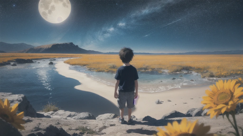 Summer vacation, Absurd, High resolution, Super detailed, (1 little boy:1.3),
Break Lomography, Analogue photography, Vibrant colors, Soft Focus, Light leakage, Dreamy atmosphere, Experimental charm, Nostalgic Charm BREAK Color Field Painting, large colored bands, abstract expressionism, Bold colors, Emotional impact, Atmospheric Depth, Minimalist Approach BREAK
, Space Exploration, Celestial Bodies, Astronomical phenomena, Scientific discoveries, otherworldly wonders