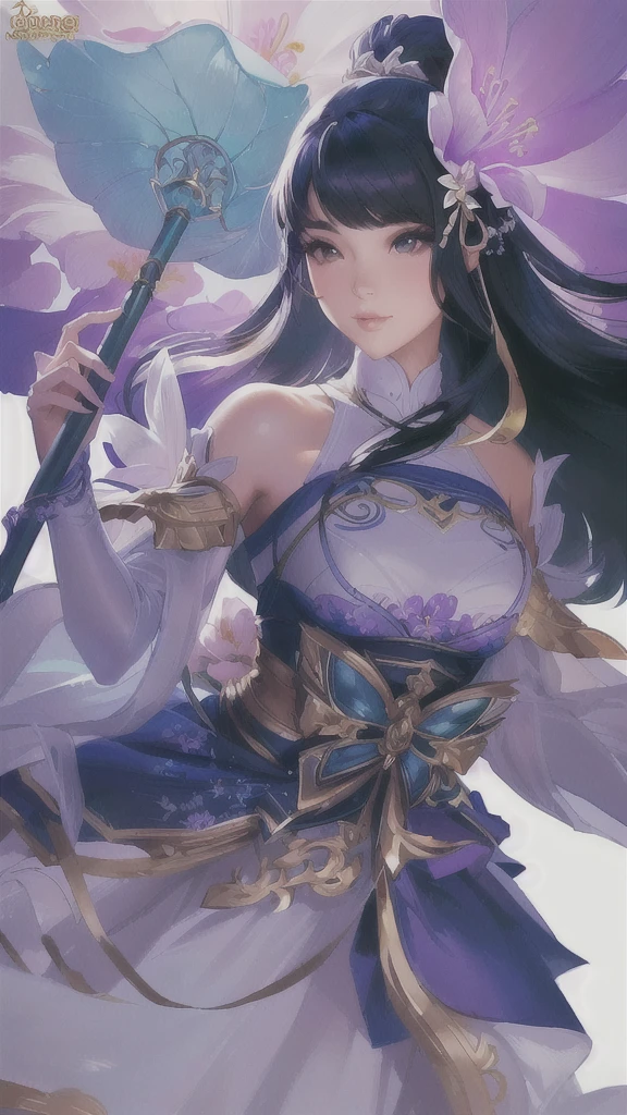 Beautiful a close up of a woman holding a flower and a staff, extremely detailed artgerm, artgerm lau, style of artgerm, artgerm detailed, ! dream artgerm, style artgerm, trending artgerm, realistic