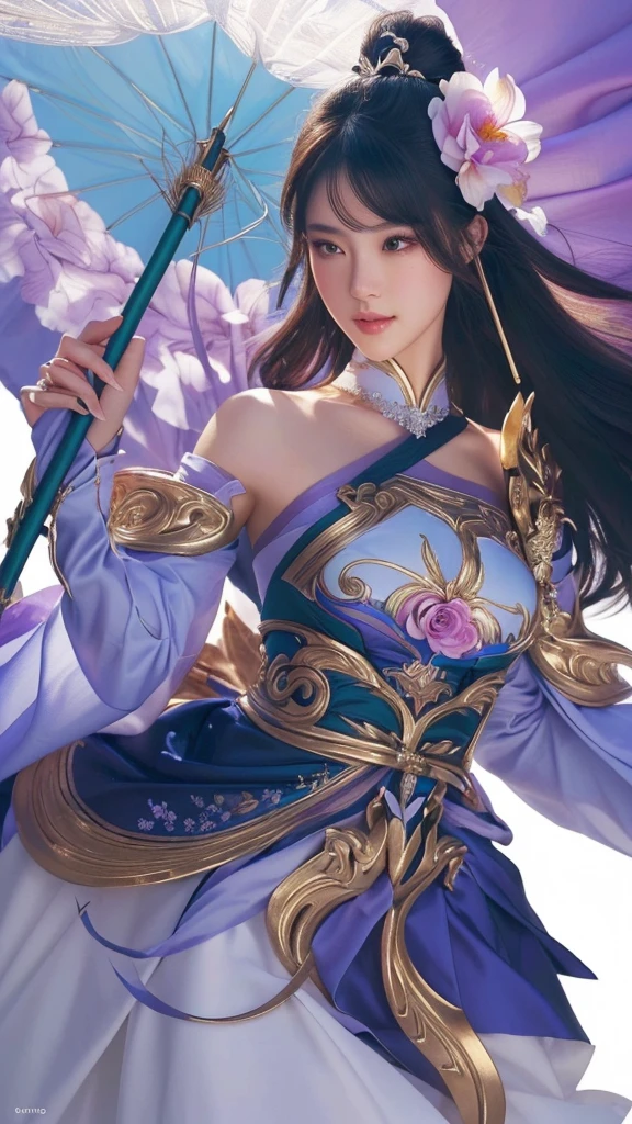 Beautiful a close up of a woman holding a flower and a staff, extremely detailed artgerm, artgerm lau, style of artgerm, artgerm detailed, ! dream artgerm, style artgerm, trending artgerm, realistic