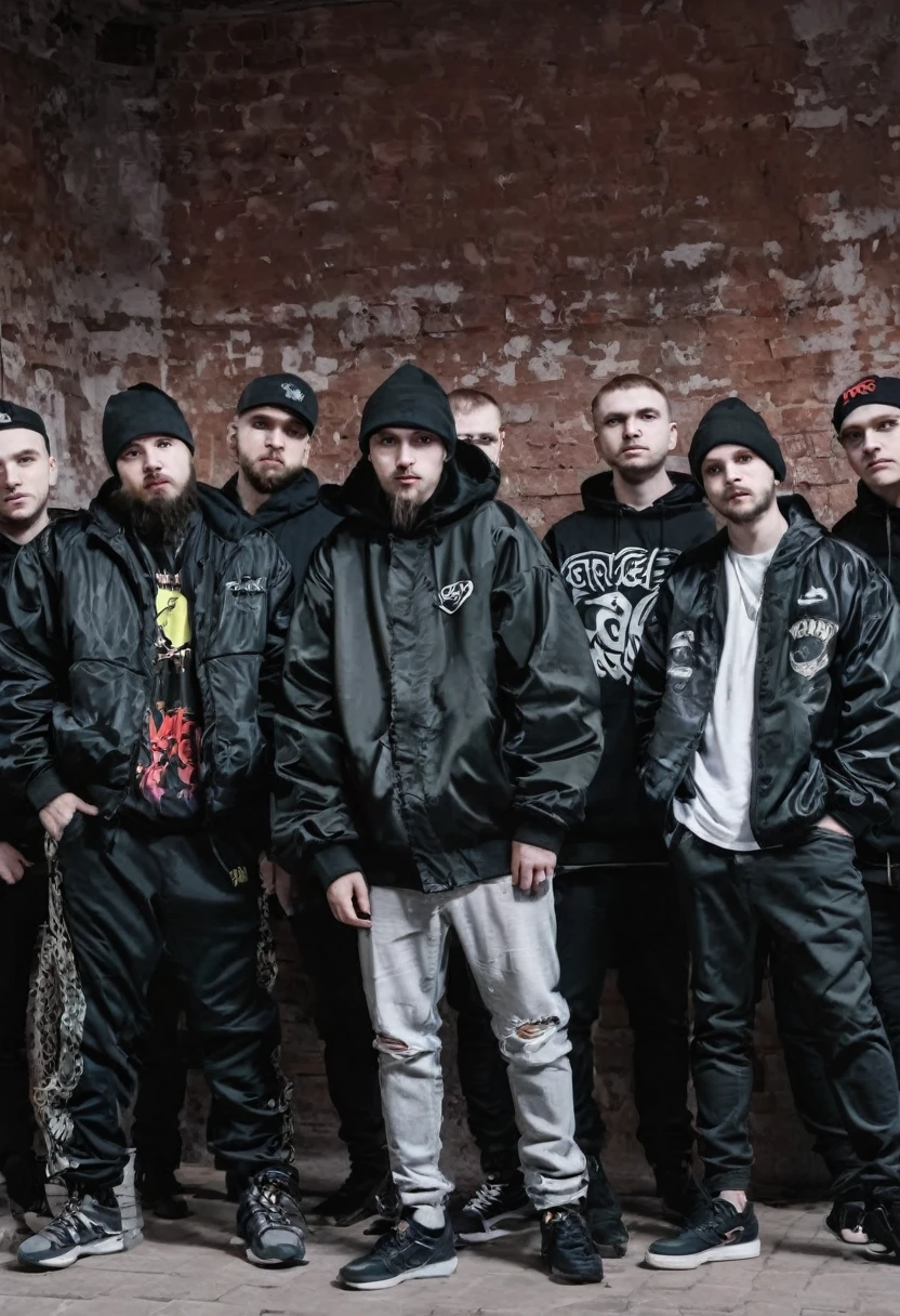 cover for a single from a Russian underground rap group street power, a song about the area, a secondary and primitive idea, a mediocre cover for a Russian underground rap, cheap and cheerful,