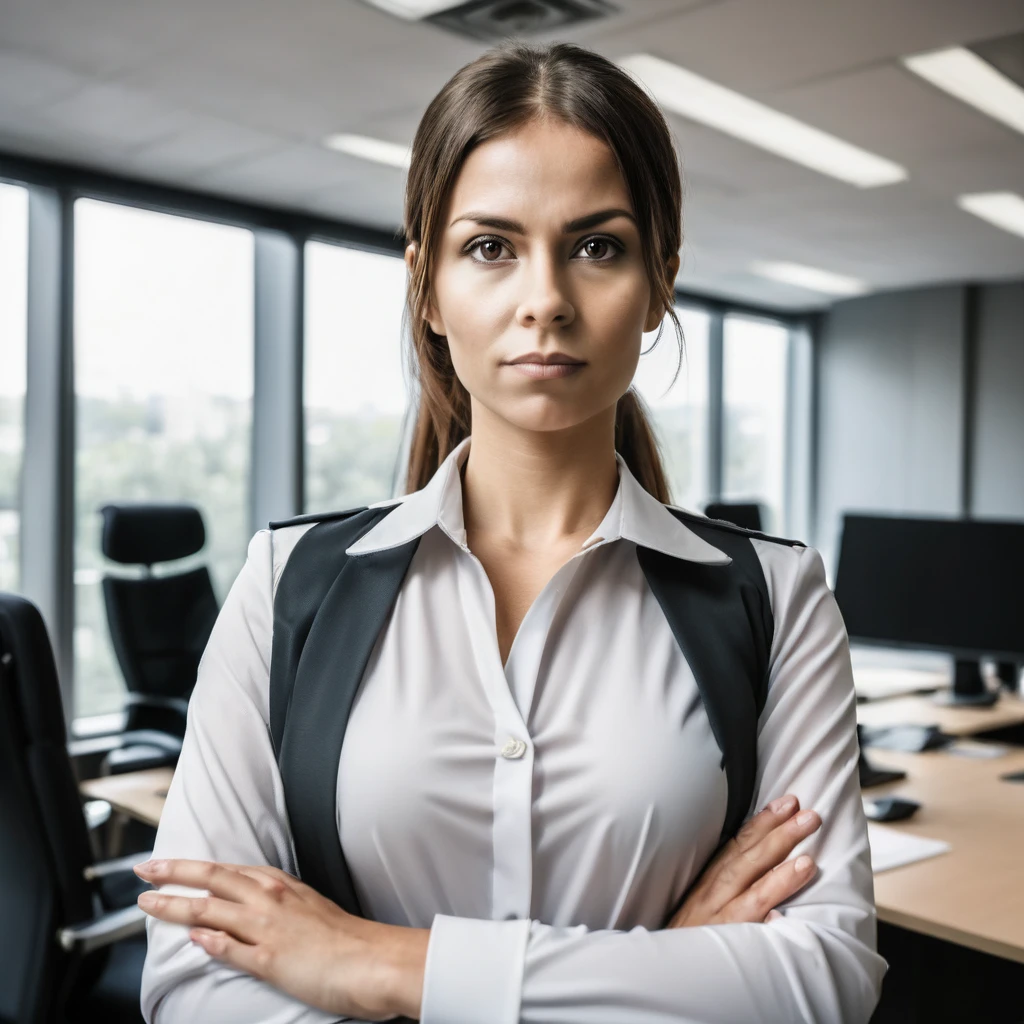 woman as security in office portrait