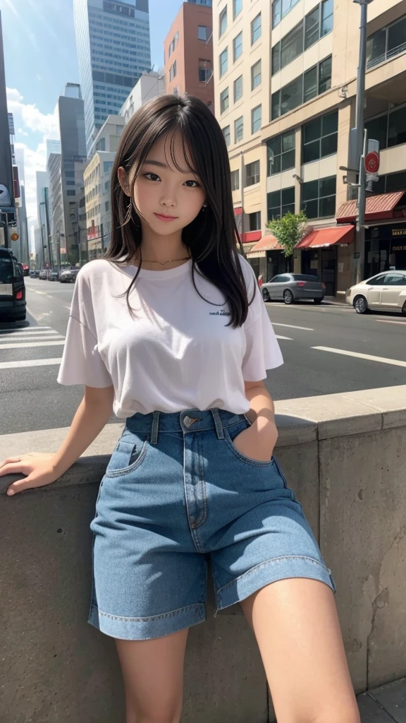 ((A beautiful girl alone in a big city)), (Like a discarded empty can), Until we know everything about each other, If it's love, then let's just sleep forever, (We won't leave until the end of the world), (-yeld ruay girl, Baby Facel Face), (Beautiful breasts), (At a loss), ((A beautiful girl soliciting customers in Yurakucho at night, Naughty hand sign:1.3)), (Detailed eyes and face:1.3, Professional photography techniques), (Highest quality, 8K, masterpiece:1.2, RAW Photos), (Gaze at the viewer, A look of hope:1.3)