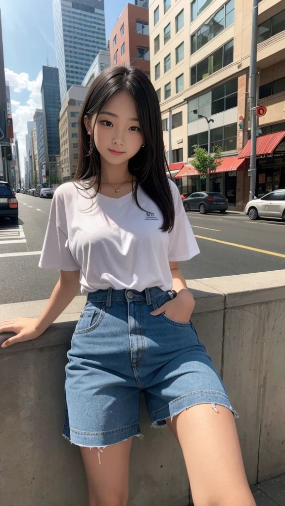 ((A beautiful girl alone in a big city)), (Like a discarded empty can), Until we know everything about each other, If it's love, then let's just sleep forever, (We won't leave until the end of the world), (-yeld ruay girl, Baby Facel Face), (Beautiful breasts), (At a loss), ((A beautiful girl soliciting customers in Yurakucho at night, Naughty hand sign:1.3)), (Detailed eyes and face:1.3, Professional photography techniques), (Highest quality, 8K, masterpiece:1.2, RAW Photos), (Gaze at the viewer, A look of hope:1.3)