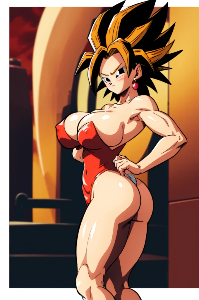 ultra detailed, masterpiece, best quality, solo, soft smile, light smile, Caulifla, Dragon Ball,
1girl, black eyes, black hair, long hair, sexy bunny costume, playboy, big breast, big ass, neck red moño, confused face expresion, sin imperfecciones, dibujo perfecto,