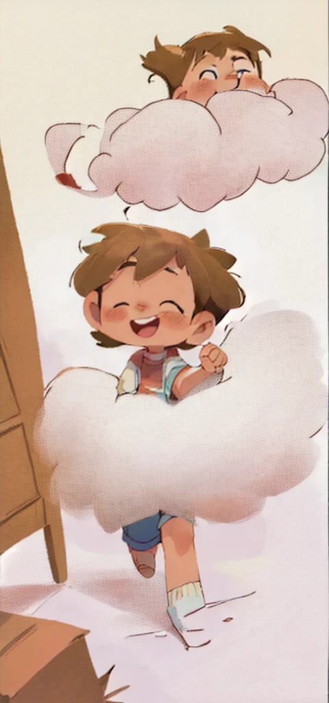 boy, , fluffly, happy, going, moving.