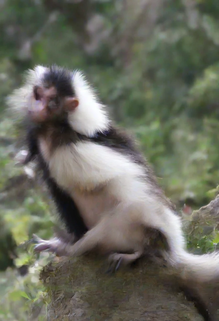 A disgusting mix between a monkey and a skunk。He's farting right here。A more realistic depiction。