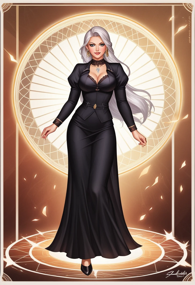 Beautiful woman with details,ดวงตาและใบหน้าที่มีรายVery detailed, Detailed eyes, Very detailed, High resolution, ซึ่งมีรายVery detailed,best quality,Enlightenment,unified,8k wallpaper,Masterpiece,best quality,Distant view,1 girl,full body,look at viewer,Facing the audience,silky white hair,long gray hair,Long black dress,abstract background:beautiful,Sparks,Random dynamic poses,Surreal 8000 grams,flawlesasterpiece,professional artwork,famous artwork,light,cinema,perfect face,Beautiful face,Fantasy,Magic dream,untrue,complicated details,delicate pattern