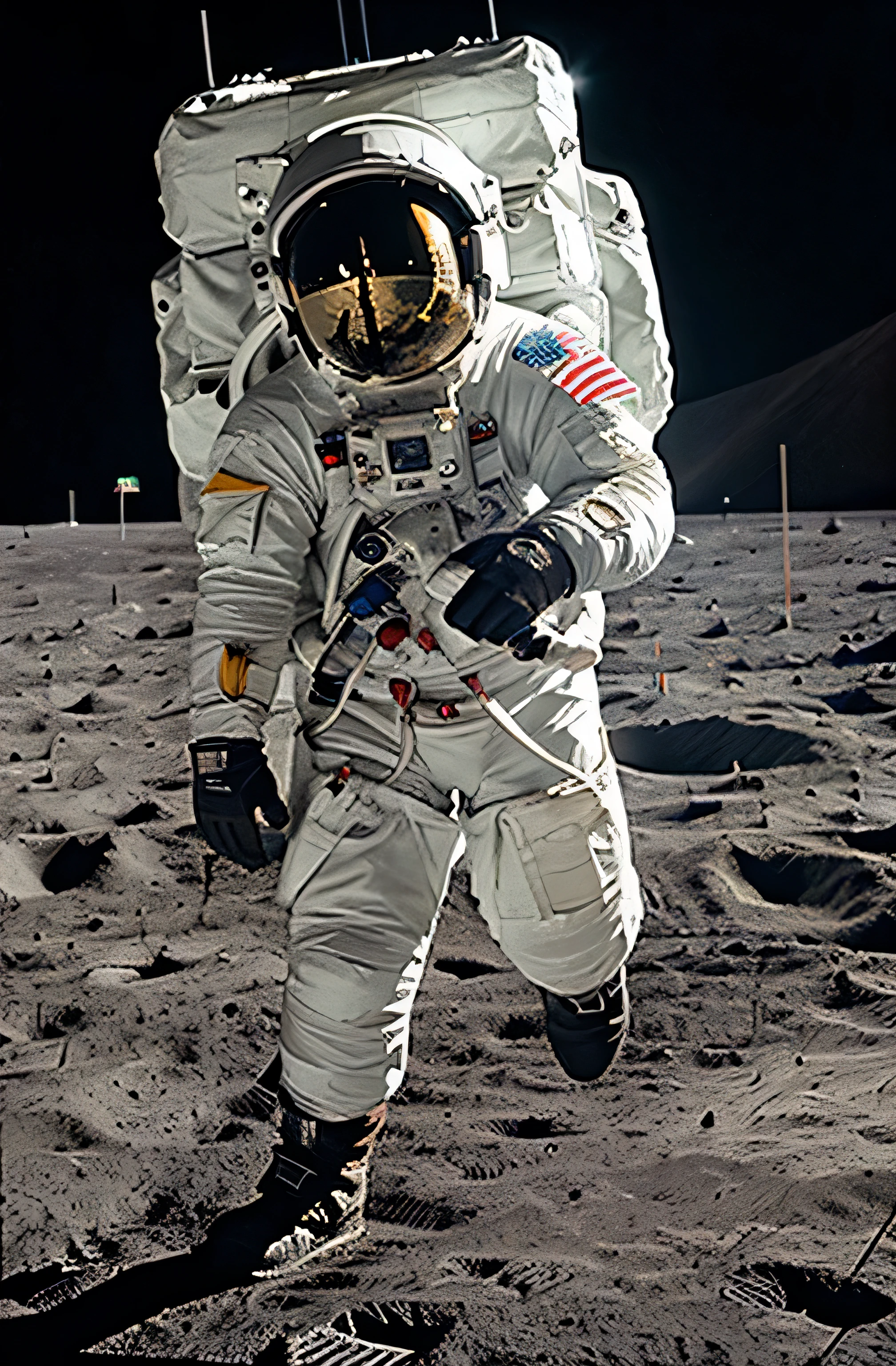 astronaut jumping on the moon
