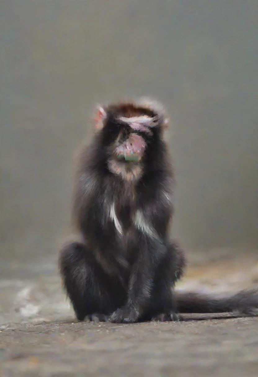 A creature that is a mix between a monkey and a skunk。He's farting right here。