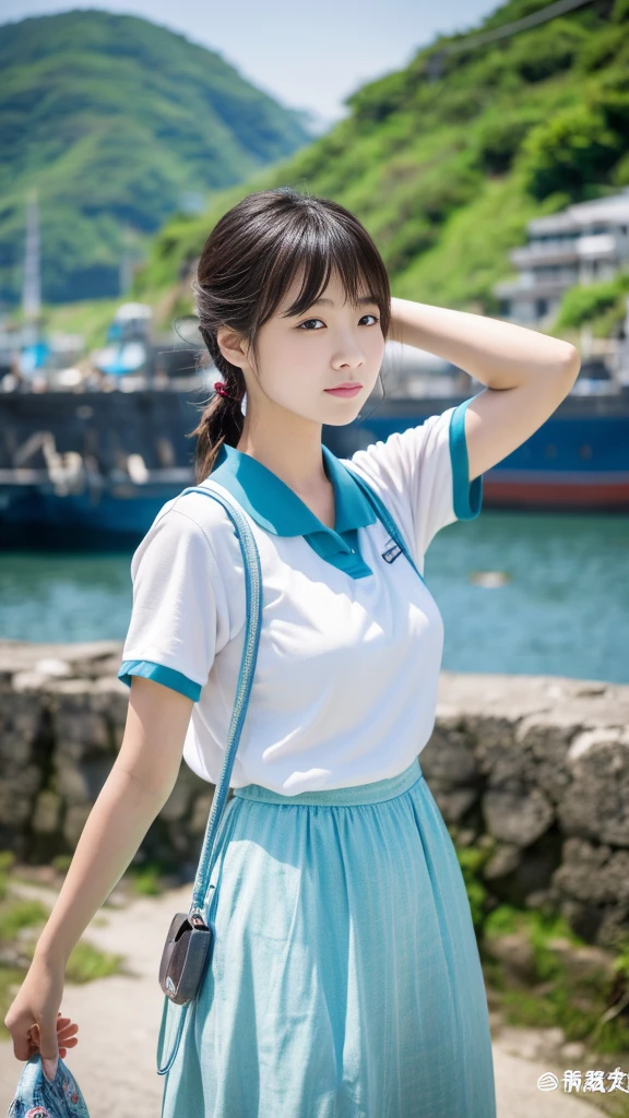 ((Highest quality, 8K, Representative works in detail, Ultra-high resolution)), Beautiful Japanese Women、Purely Japanese women only ,Beautiful Japanese。The face of a Japan person、A little chubby:0.25,Face enduring pain、Summer clothes、                     I stand tall and look across the strait.. The whistle blows again today. I gave it to you, port, Return the night.、函館port 通り過ぎる涙と混ぜた酒は騙された男の味 あなたの影を引きずって port、Miyako, Kamaishi, 気仙沼 送別船で出port・入port 優勝した帰port船&#39;When you don&#39;t give me a ride, your back is like a different person&#39;Isaac, Yaizu City, Omaezaki, if we break up, It&#39;s March, And the heart of a frustrated woman waiting&#39;I don&#39;t need tomorrow, tonight、Kochi, Takamatsu City, Yawatahama Calling out to people who know the name&#39;Reach, Spilled sake and tears written on the sea with my fingers, ah, 苦情だらけのport、Beppu, Nagasaki, Makurazaki: The Embers of a Woman&#39;Heartwarming Sakurajima, here in Kagoshima, End of the Journey, port、Port Town Blues      